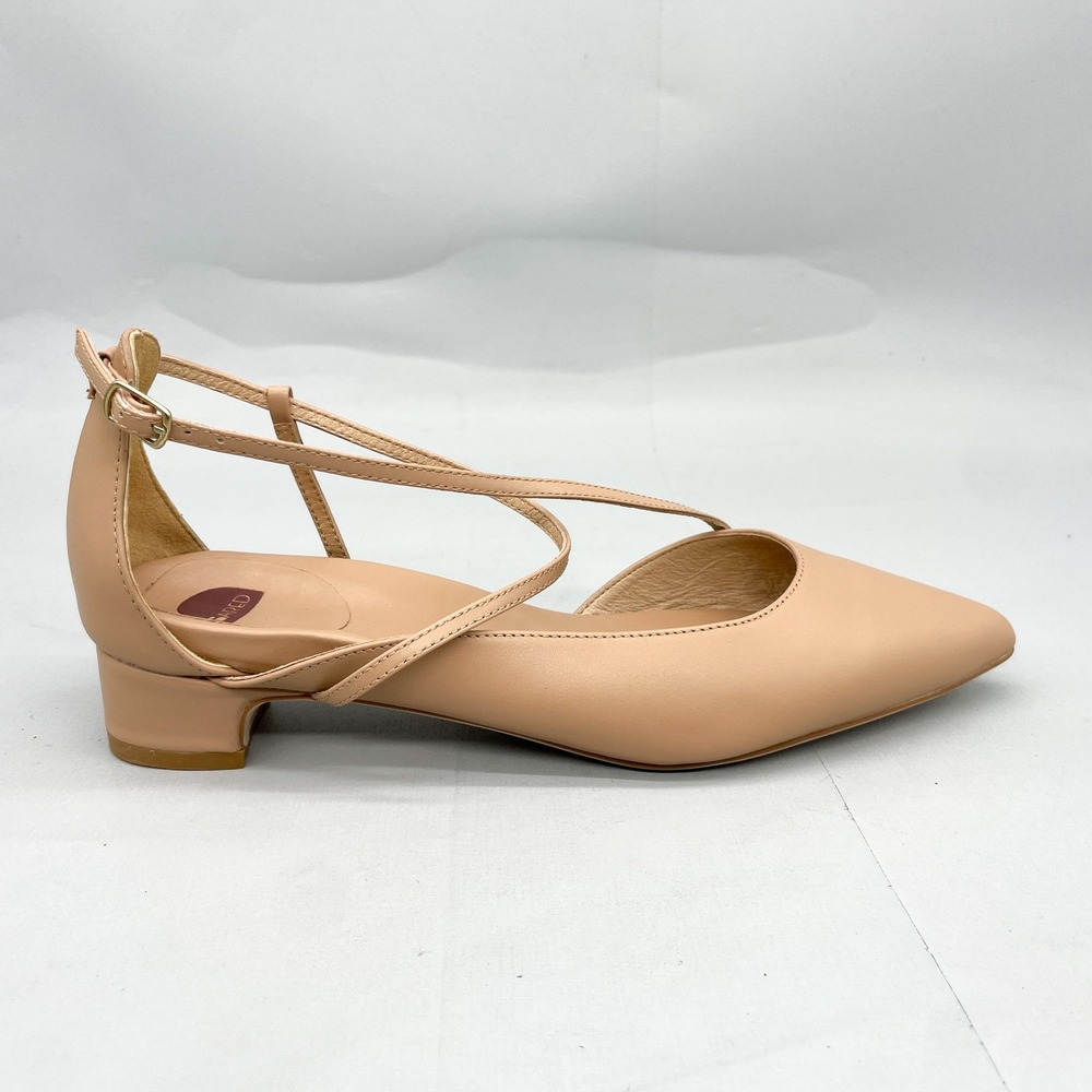 Bared Footwear Womens 38 7.5 Skylard Nude Leather Strappy Low Heel Pumps Office